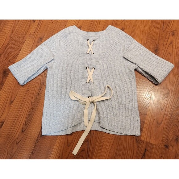 Harper Heritage Cable Knit Open Tie Back Sweater Sz S - Picture 8 of 11